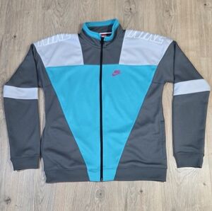 Vintage Nike Gray and Teal Track Jacket